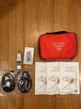 Earthing Ground Therapy Red Carrying Case & Patch Kit for Grounding
